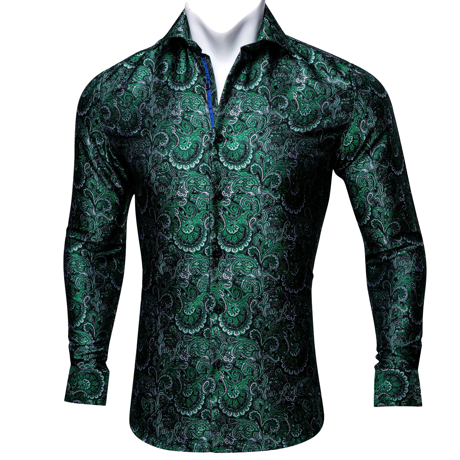 Mens Silk Feel Dark Green Half Sleeves Shirt SFC06