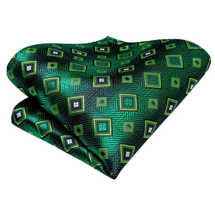 Green Plaid mens silk tie