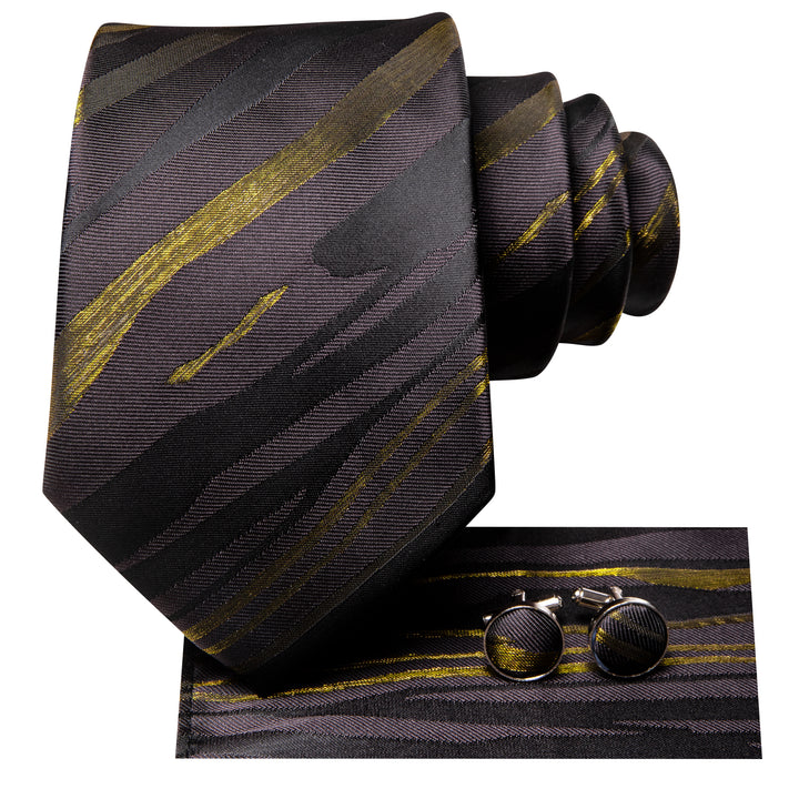 black silk tie pocket square cufflinks set