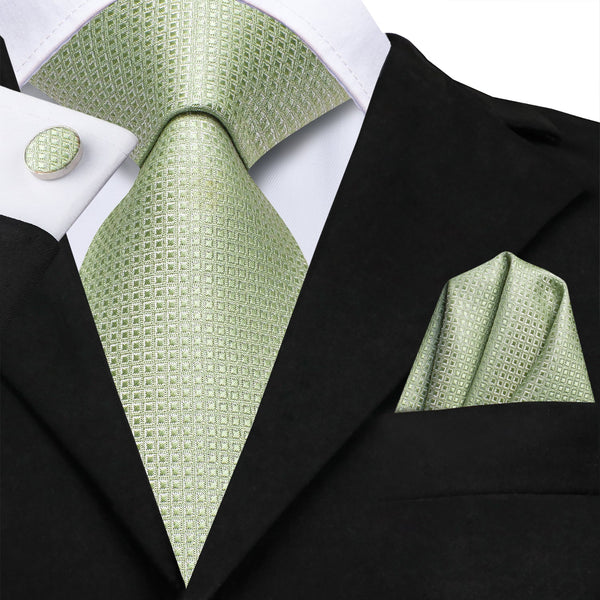 Ties2you Extra Long Tie Sage Green Men's 70 Inches Tie Handkerchief Cufflinks Set