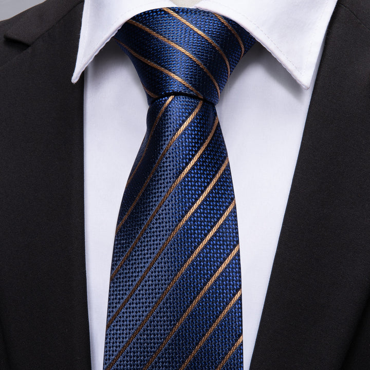 navy blue striped tie