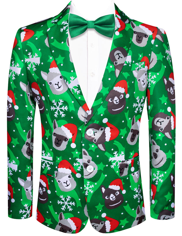 Ties2you Green Santa Claus Christmas Silk Suit for Men