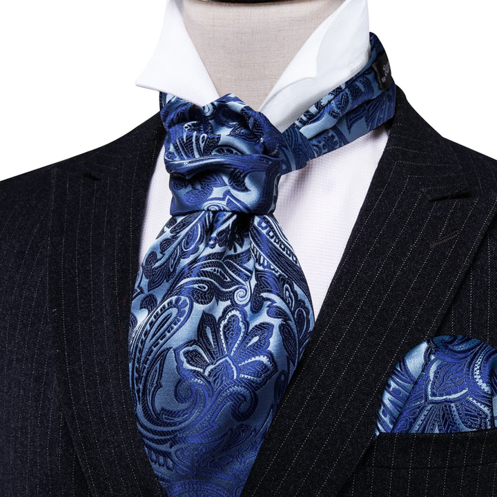 blue mens ascot tie