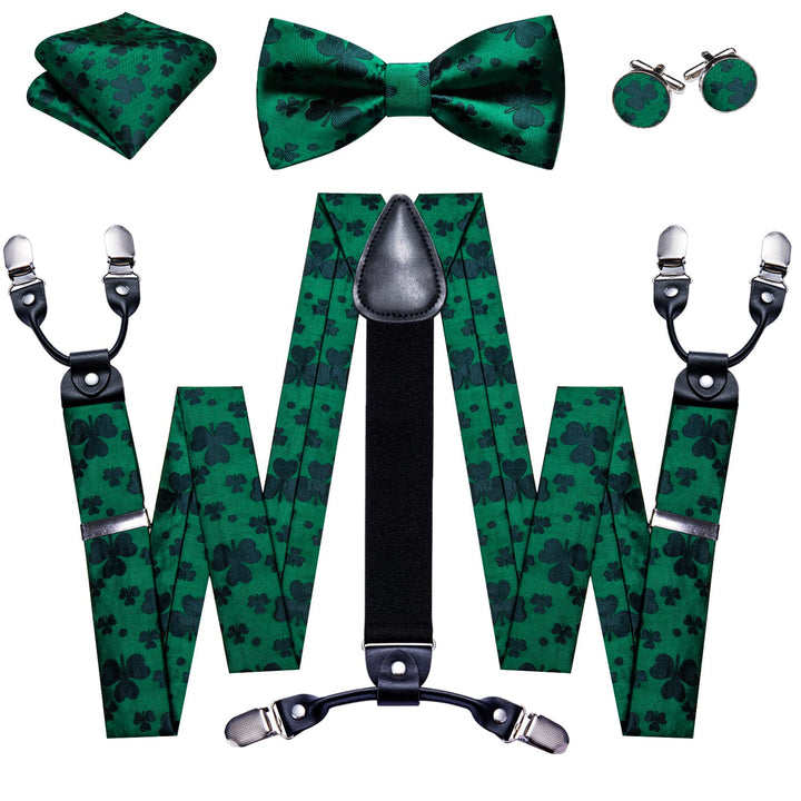 green suspender bow tie 