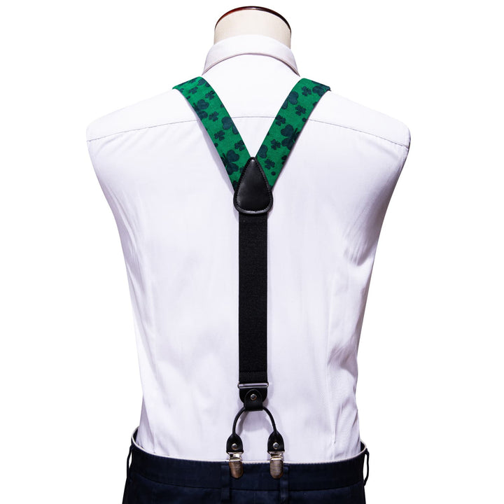 green bow tie and suspender