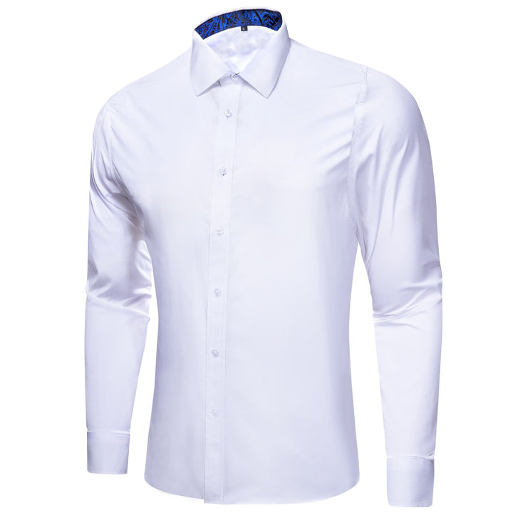 silk mens ivory dress shirt button down splicing shirt