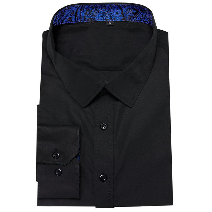 black dress shirt mens Button Down Long Sleeve Shirt