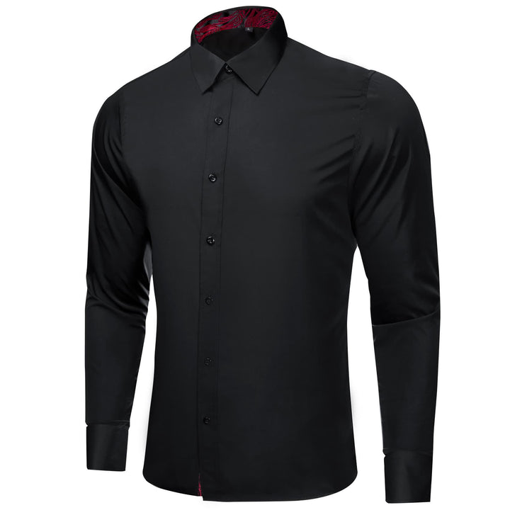 mens black essentials shirt splicing Button Down Shirts