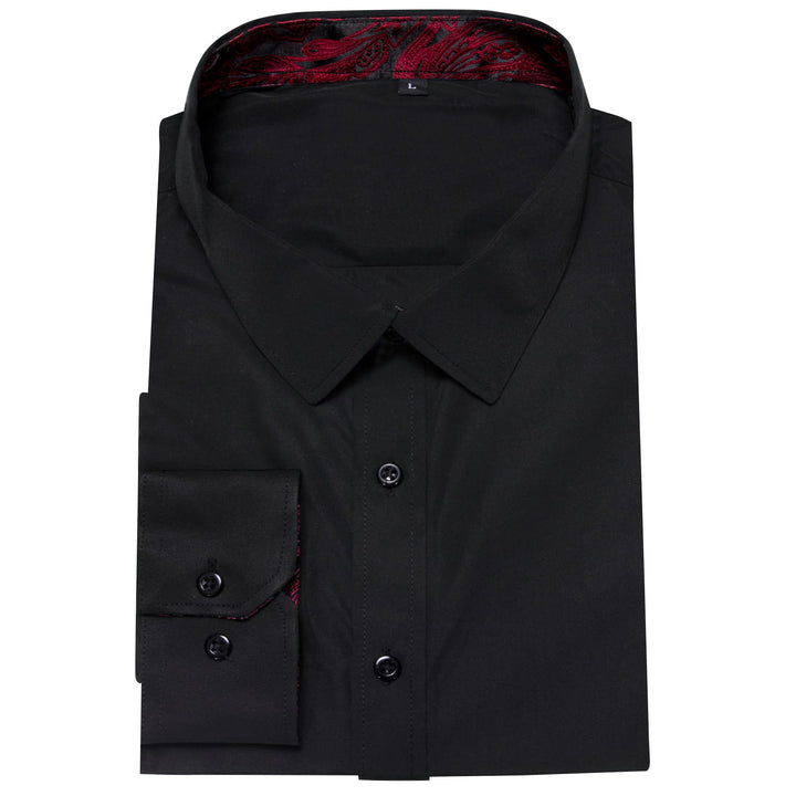 mens black essentials shirt splicing Button Down Shirts