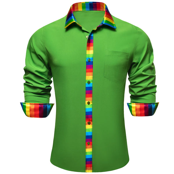 green button up shirt men