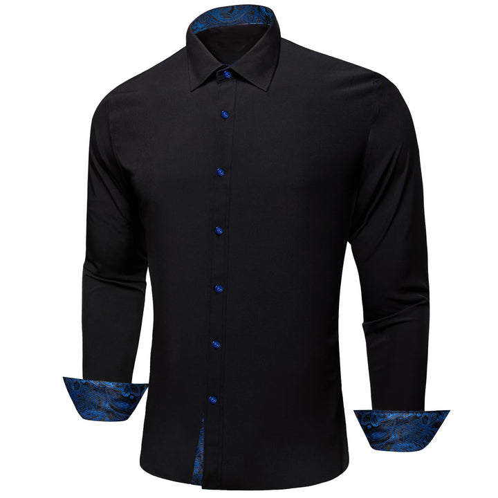 black silk button up shirt