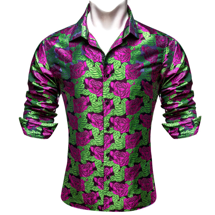 green purple floral shirt mens