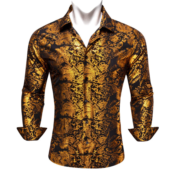 gold black french cuff shirt