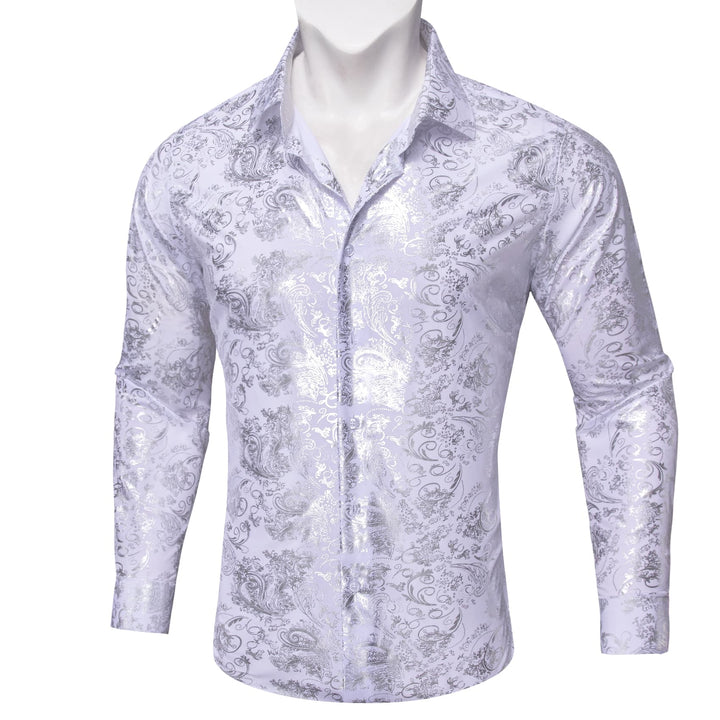 white silk shirt men's