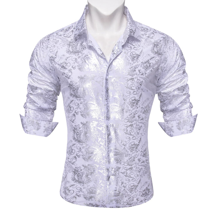 mens white floral shirt