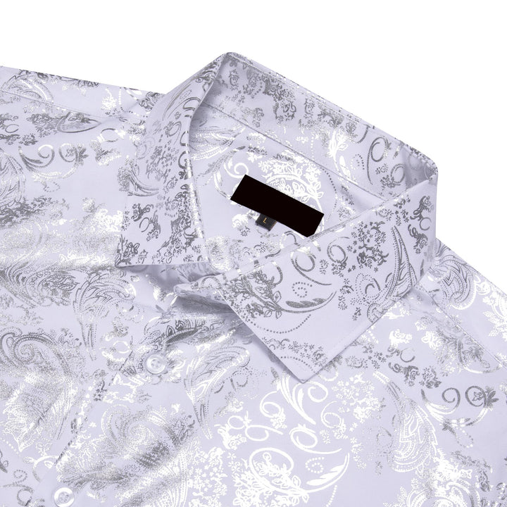 white paisley dress shirt