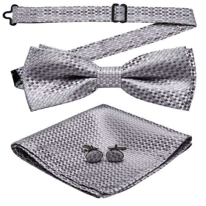 grey suit bowtie