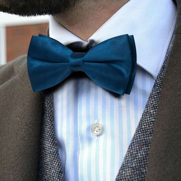 steel blue bow tie