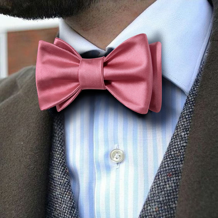 wedding formal rose pink solid mens bow ties near me like this fast shipping to men