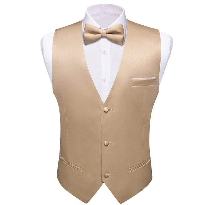 champagne vest and bow tie