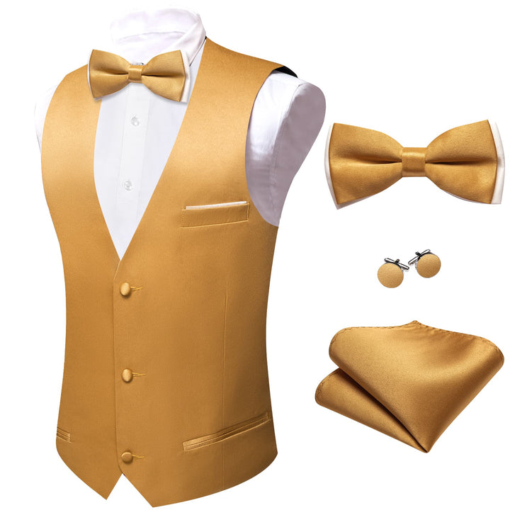 rose gold vest and bow tie