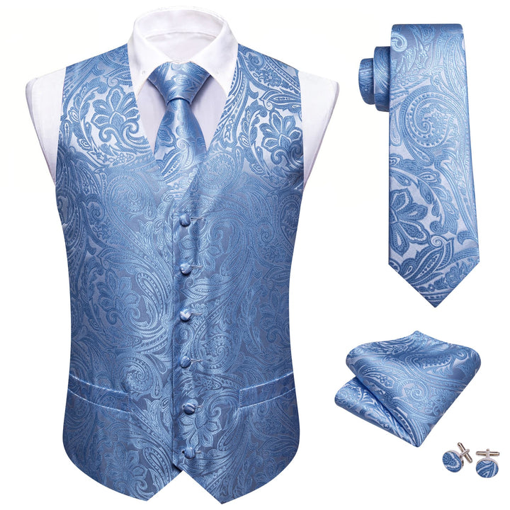 blue vest outfit