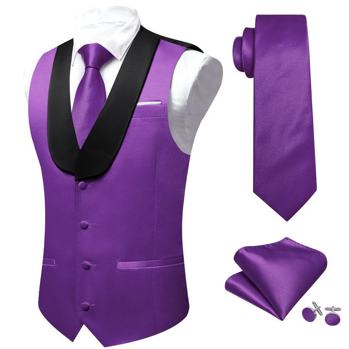 purple vest and tie