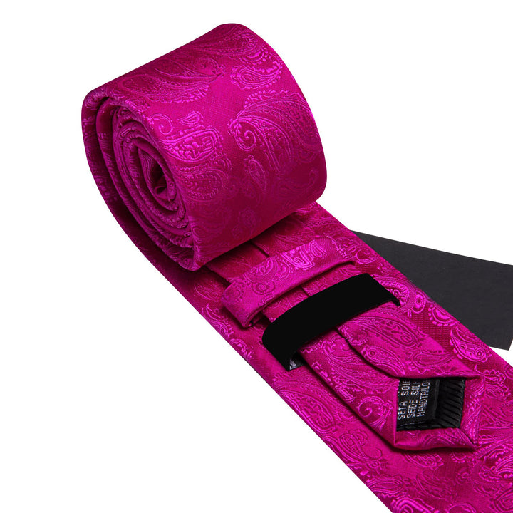 fashion wedding bridegroom¡®s necktie deep pink paisley tie set for men