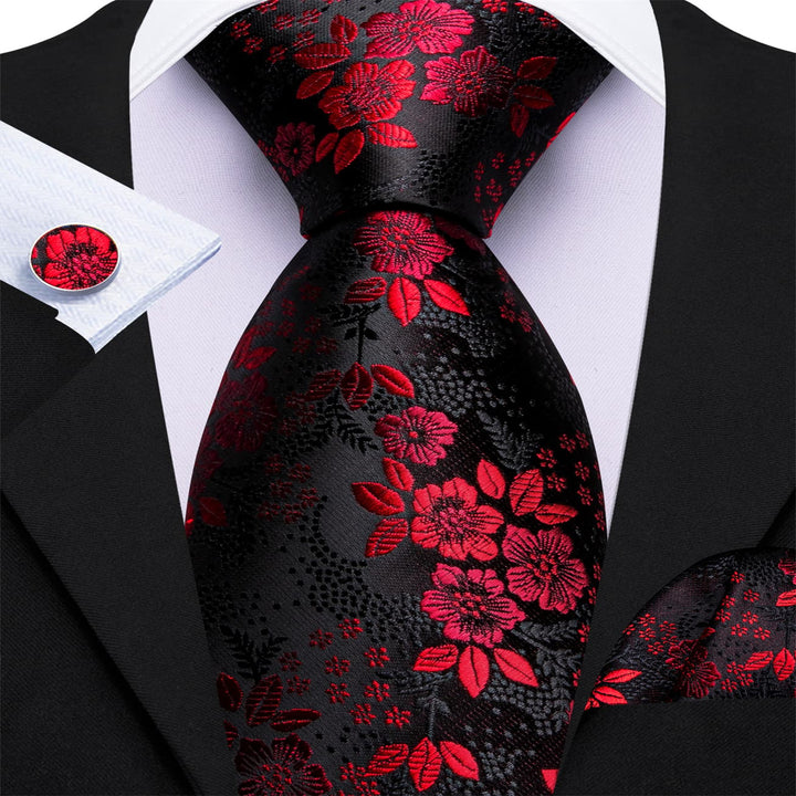 black and red tie