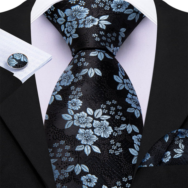 light blue floral tie