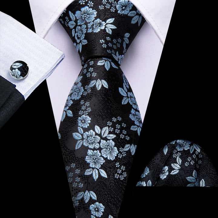 blue floral tie