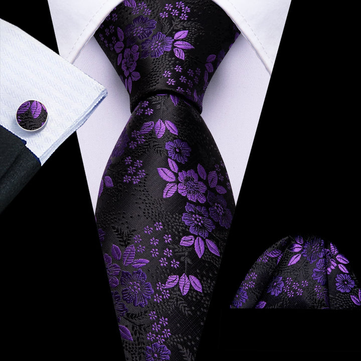 purple floral tie