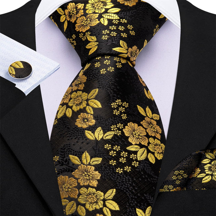 yellow floral tie