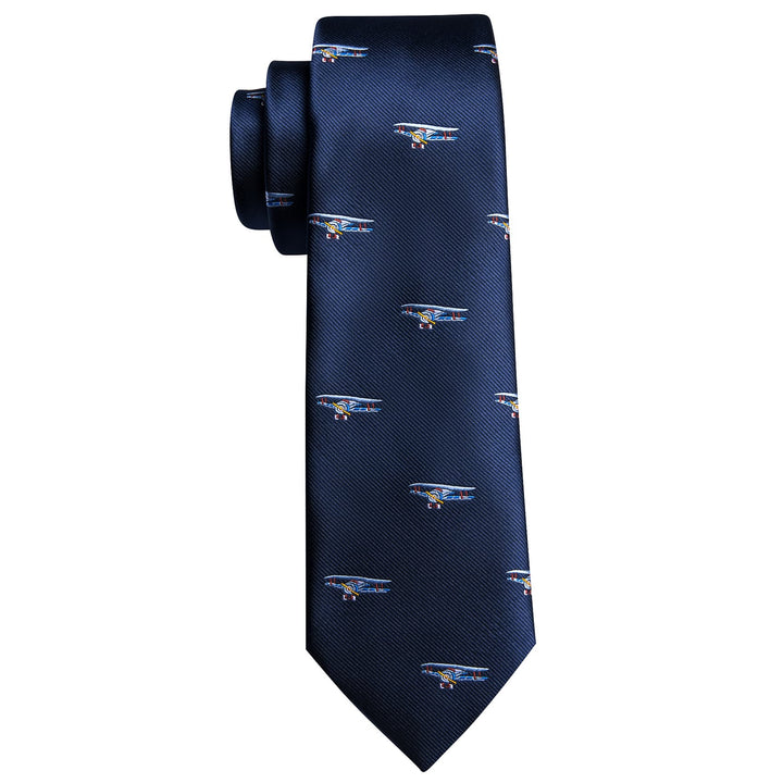 dark blue silk tie