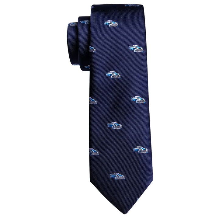 deep blue silk necktie for men