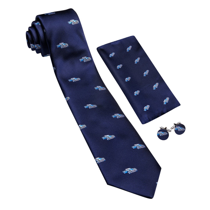 deep blue casual tie