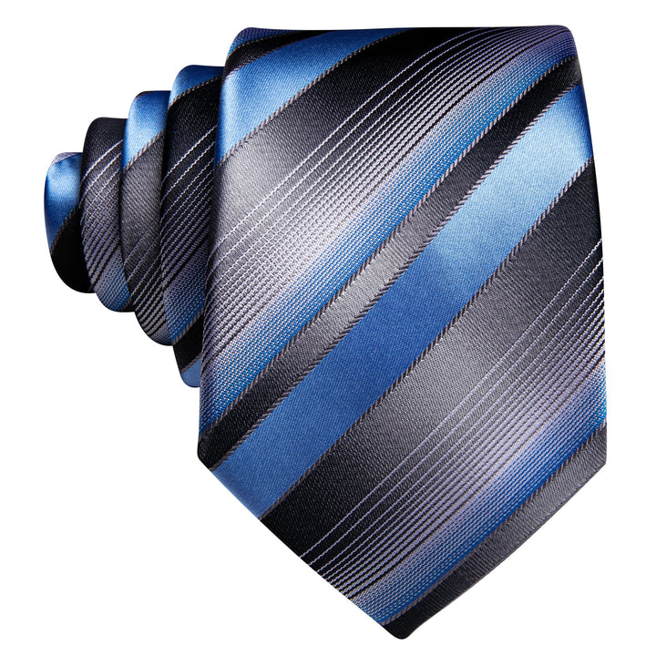 black blue striped mens tie