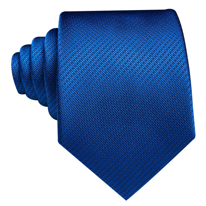 fashion business solid mens cobalt blue necktie pocket square cufflinks set