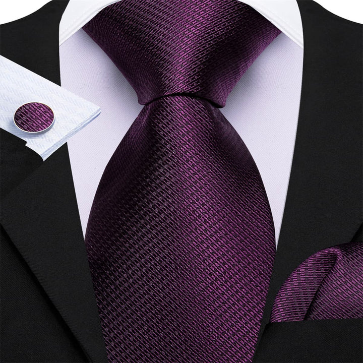 business deep purple solid silk mens normal tie length 150cm*8.5cm