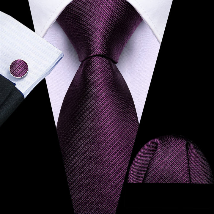 classic businees solid purple tie for suit