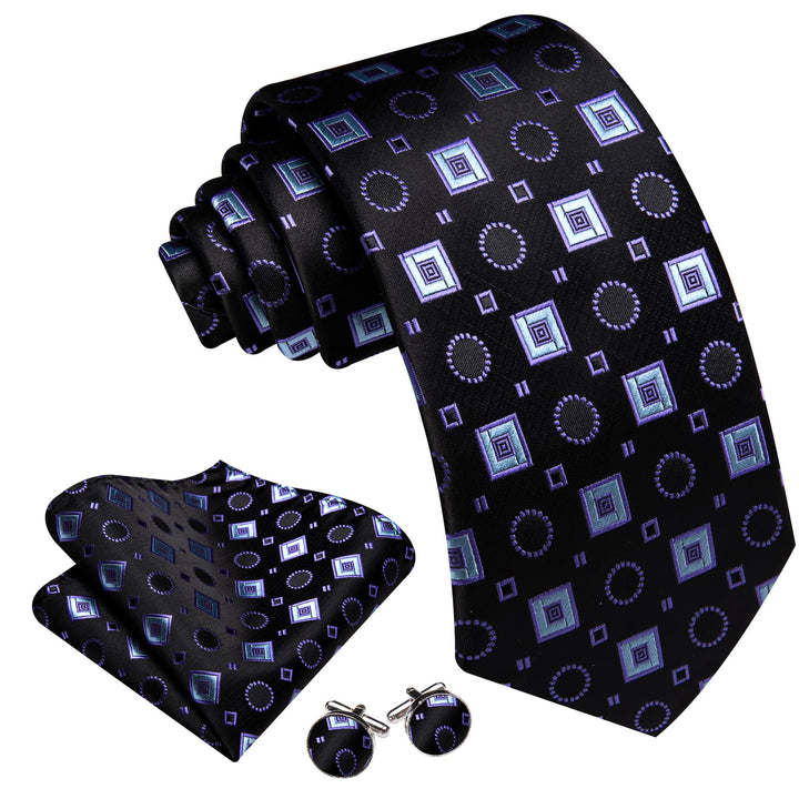 fashion silk mens black tie set