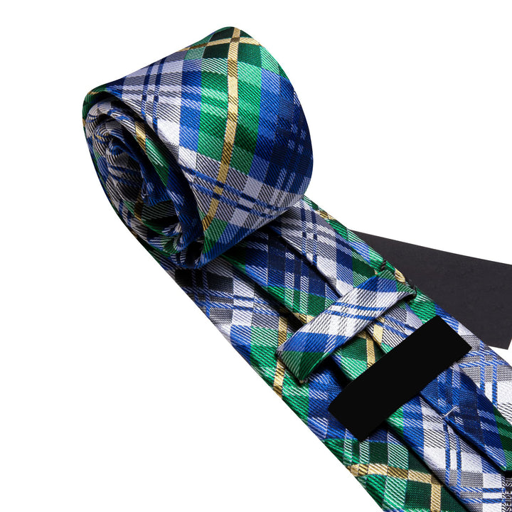 fashion business striped silk mens forest green navy blue ties pocket square cufflinks set