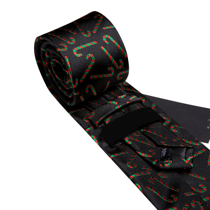 new arrival hot sale black red green cane silk christmas mens suit tie pocket square cufflinks set