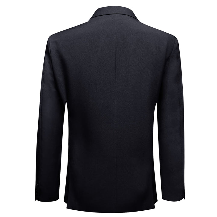 silk mens business solid black tuxedo suit dress