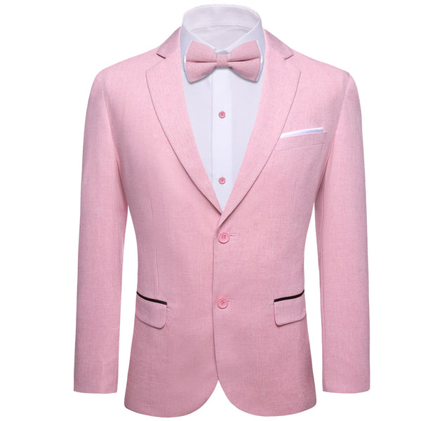 fashion 2 buttons up style solid light pink suit tuxedo
