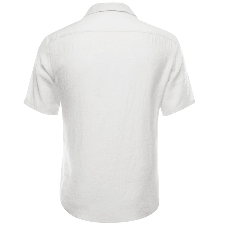 simple solid short sleeve white button up shirts