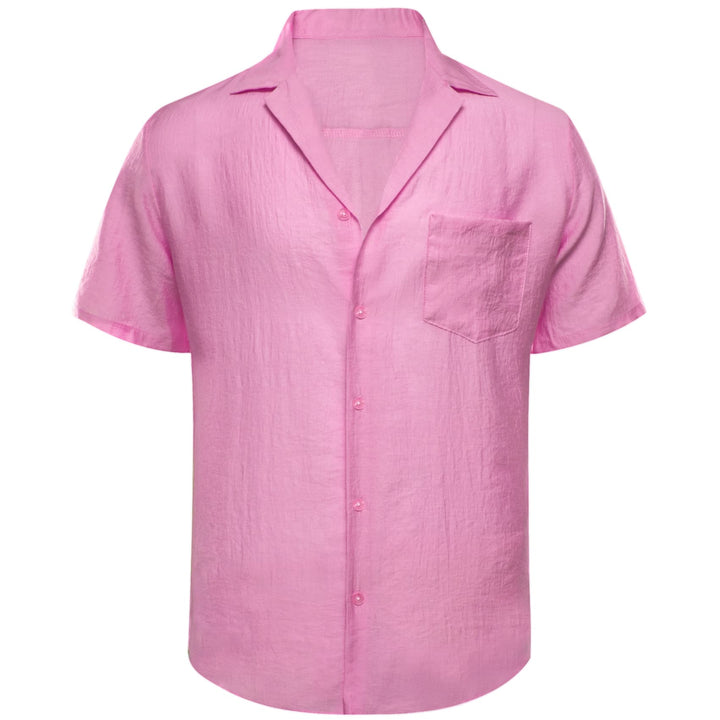 Taffy Pink Solid short sleeve mens dress shirts