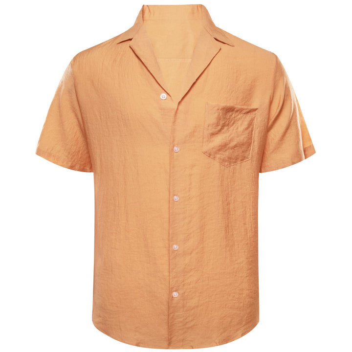 orange linen shirt