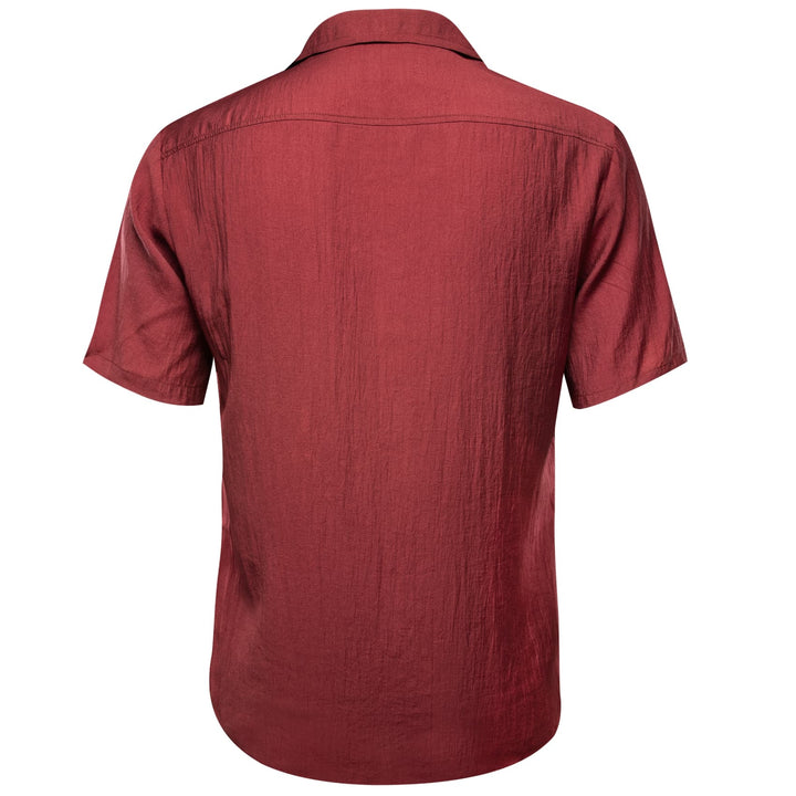 mens short sleeve silk shirt