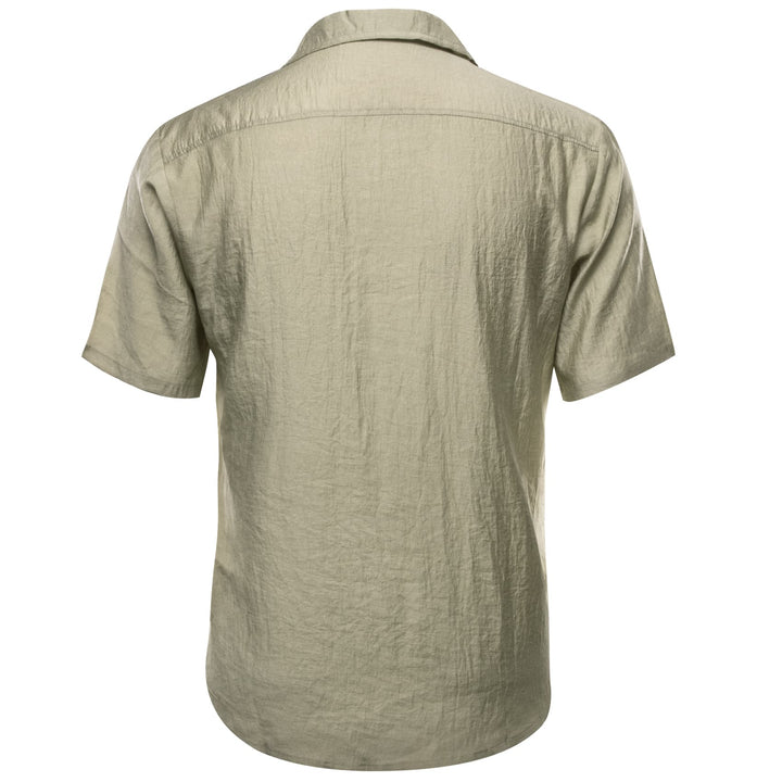 Sage Green Solid Silk stylish men's short sleeve shirts